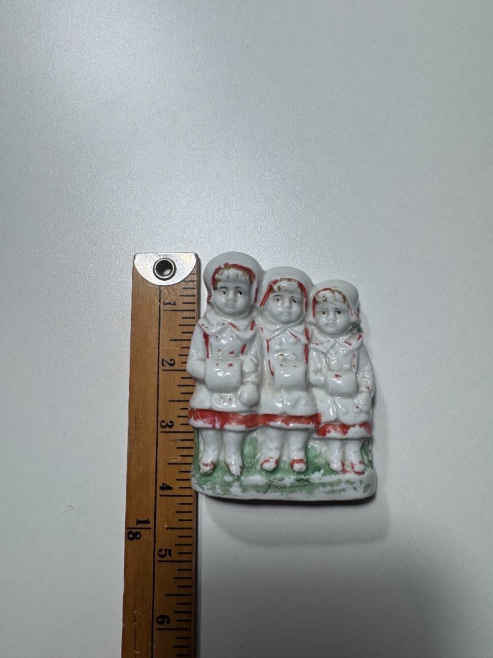 Antique 1880s German Bisque Fairing Three Children Figurine - Picture 5 of 8